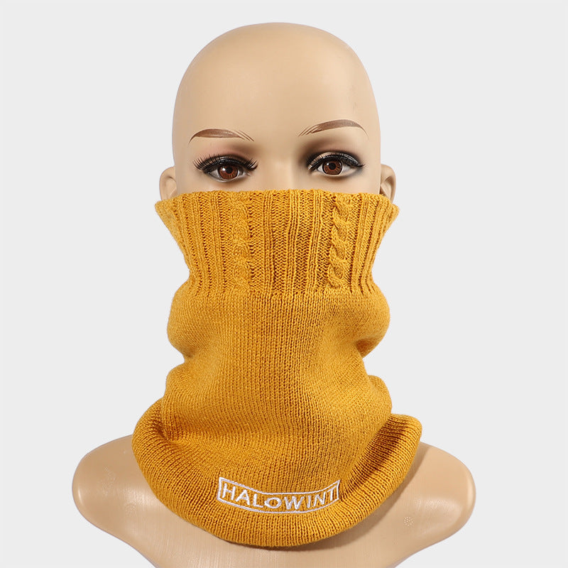 Women's Embroidered Winter Neck Warmer Infinity Scarf Fleece Knit Mask