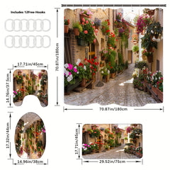 European Street Scene Shower Curtain Set