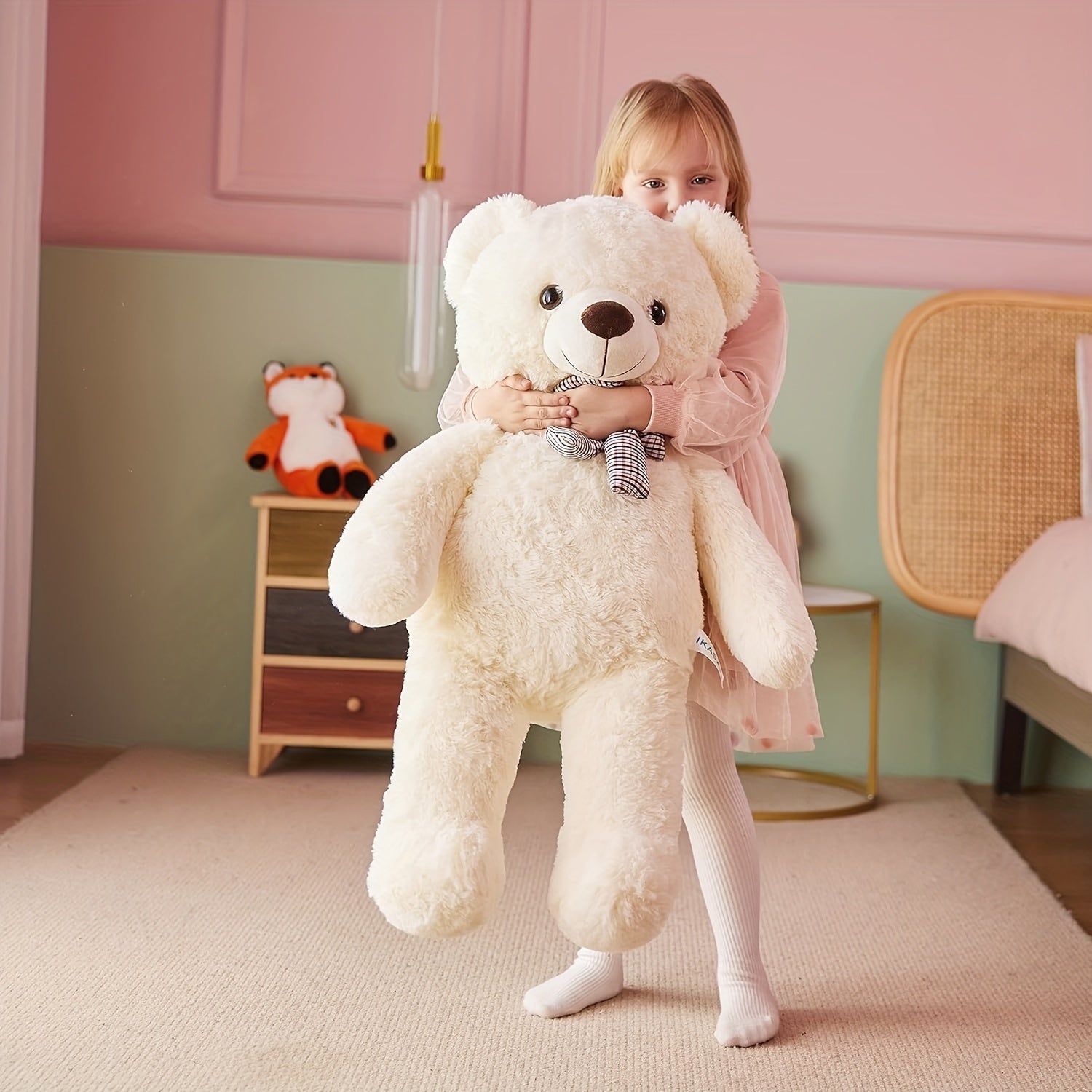 IKASA Giant Teddy Bear Plush Toy Soft Stuffed Animal for Bedroom or Gift