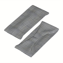 Vintage Plaid Headband Elastic Fit Gray & Checkered Pattern