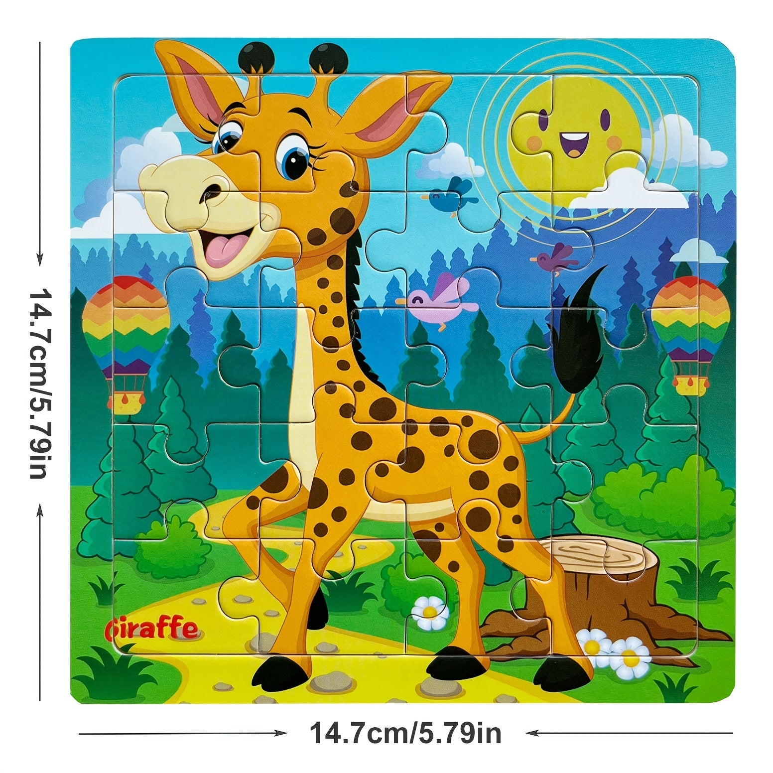 Wooden Puzzle Cartoon Animals Car Letter Number Pattern Jigsaw Puzzles
