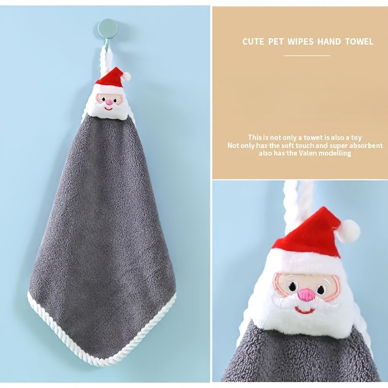 Christmas Cartoon Pattern Fingertip Towel 4pcs