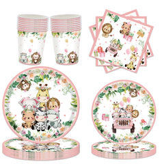 Safari Jungle Theme Plates Set For 10 Guests