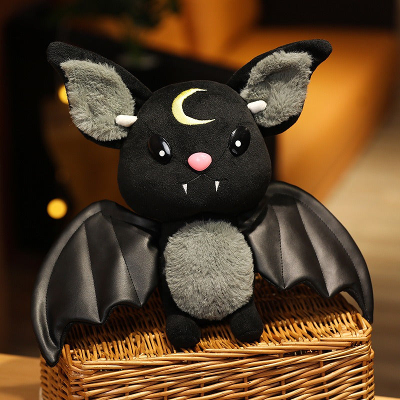 Halloween Devil Bat Plush Toy Stuffed Animal Pink Nose & Teeth