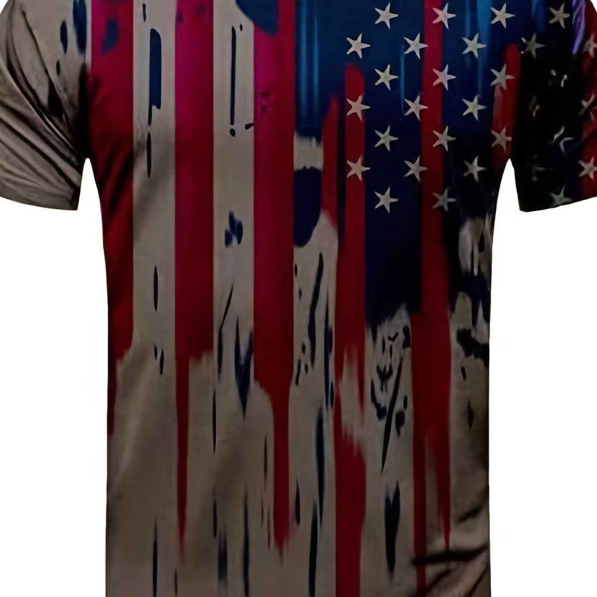 Men's Vintage American Flag Graphic T shirt Casual Slightly Stretch