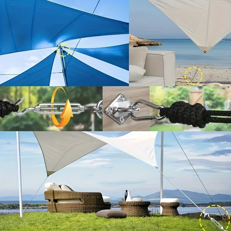 40pcs Stainless Steel Sun Shade Sail Hardware Kit for Installation Patio Lawn
