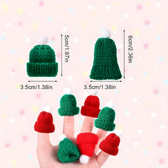 10pcs Christmas Knitted Hats for DIY Crafting Ornaments & Doll Hair Jewelry