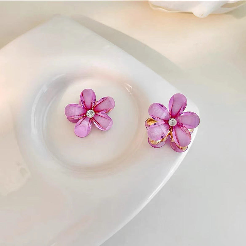 5pcs Crystal Flower Rhinestone Hair Claw Clip Strong Hold Grip Hair Accessories