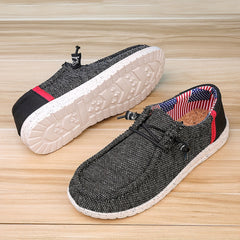 Men's Breathable Canvas Loafer Shoes Non Slip Working Driving Shoes