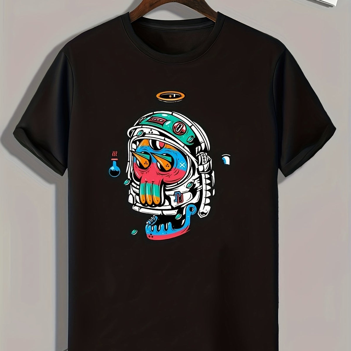 Cartoon Print Men's Graphic T-shirt for Summer