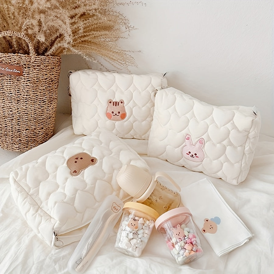 Zipper Handbag for Moms & Babies - Diaper Wipes Love Quilt