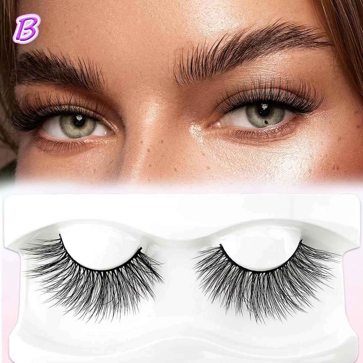 22mm Fluffy Volume Cat Eye Faux Mink Eyelashes