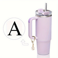 2pcs ID Initial Letter Charm Cup Handle Pendant Decorative Cup Accessories