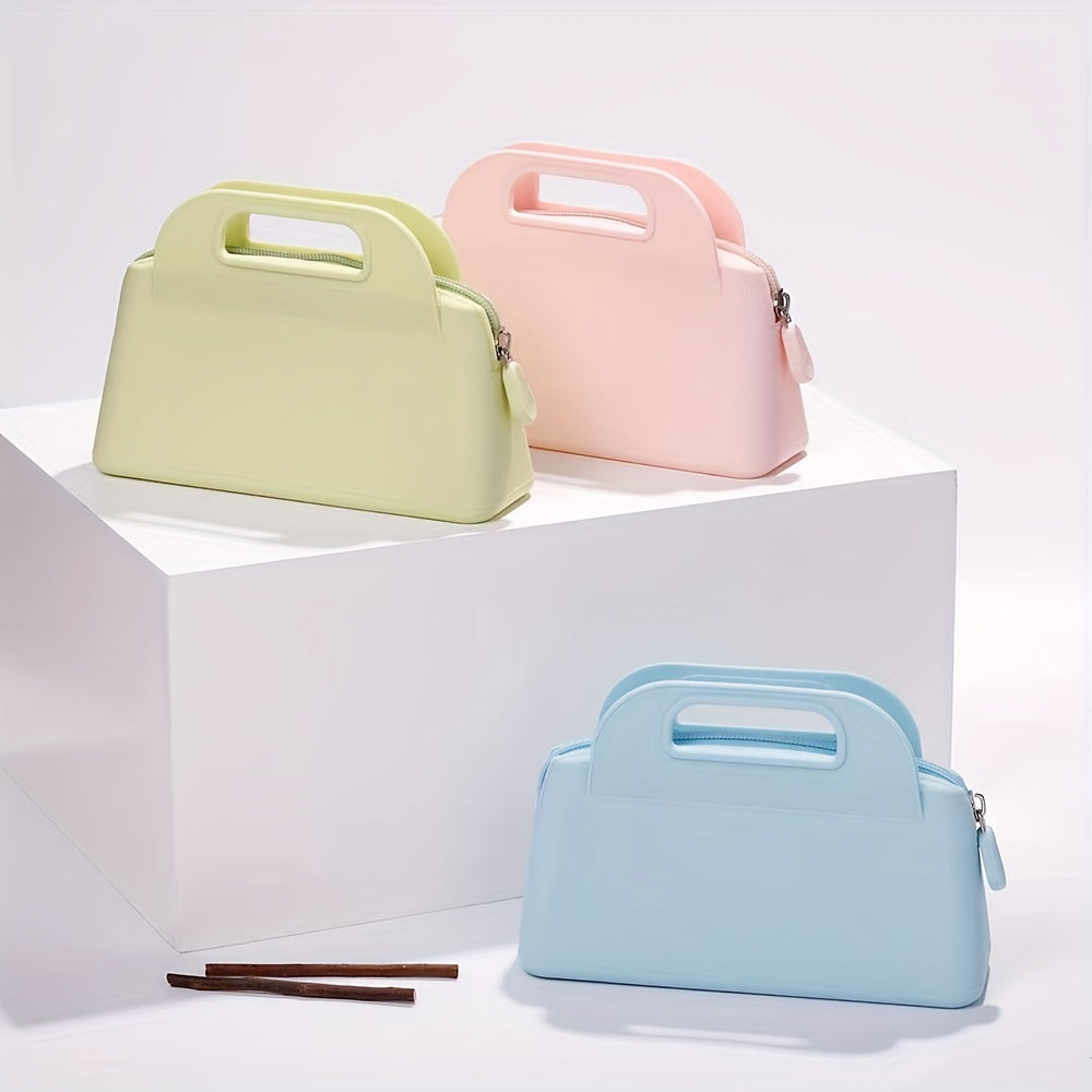 Silicone Makeup Bag Waterproof Toiletry Pouch Zipper Cosmetic Bag