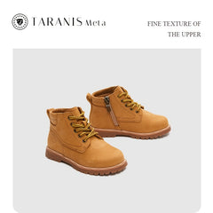 TARANIS Meta Girls Ankle Boots Leather Side Zipper Soft Anti-slip Combat Booties