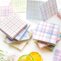 100pcs Memo Pad Plaid Planet Series Notepad