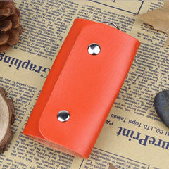 Portable Leather Key Holder Bag Car Keychain Wallet Solid Storage
