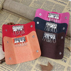 Leather Keychain Holder Bag Case Unisex Wallet Cover