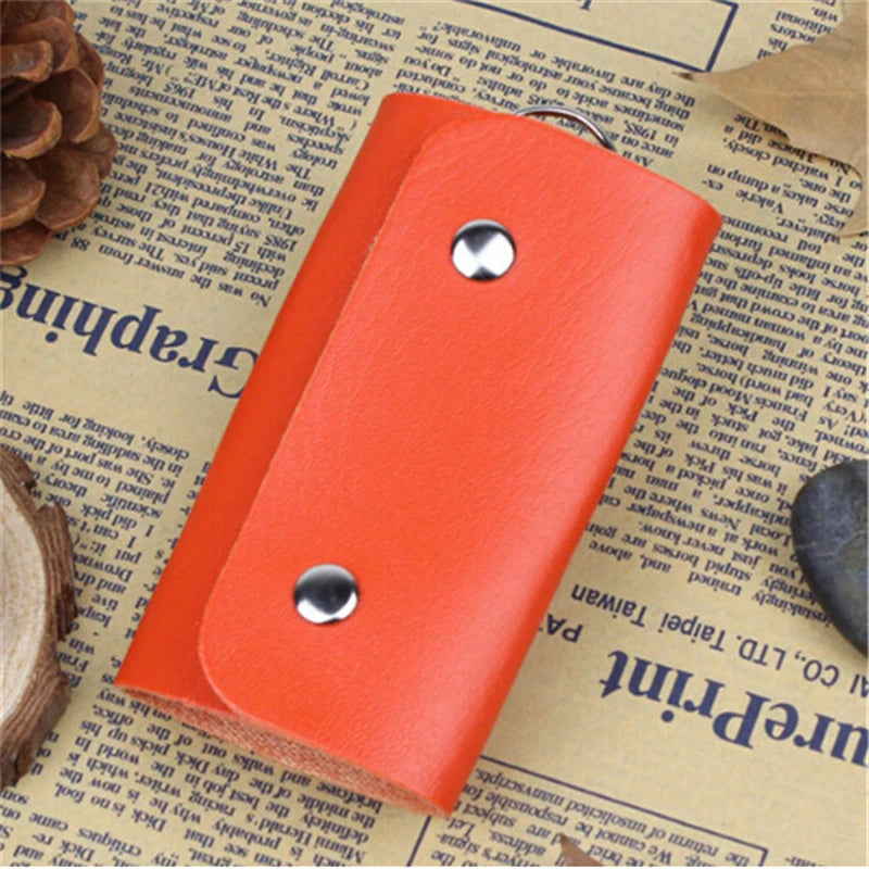 Leather Keychain Holder Bag Case Unisex Wallet Cover