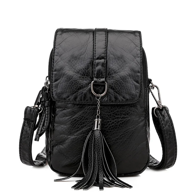 Ladies Shoulder Bag Casual Handbag PU Messenger Bag Mobile Phone Bag