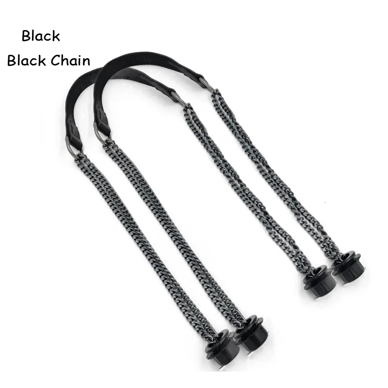 Flat Leather PU Chain Handle Silver Aluminum for O Bag