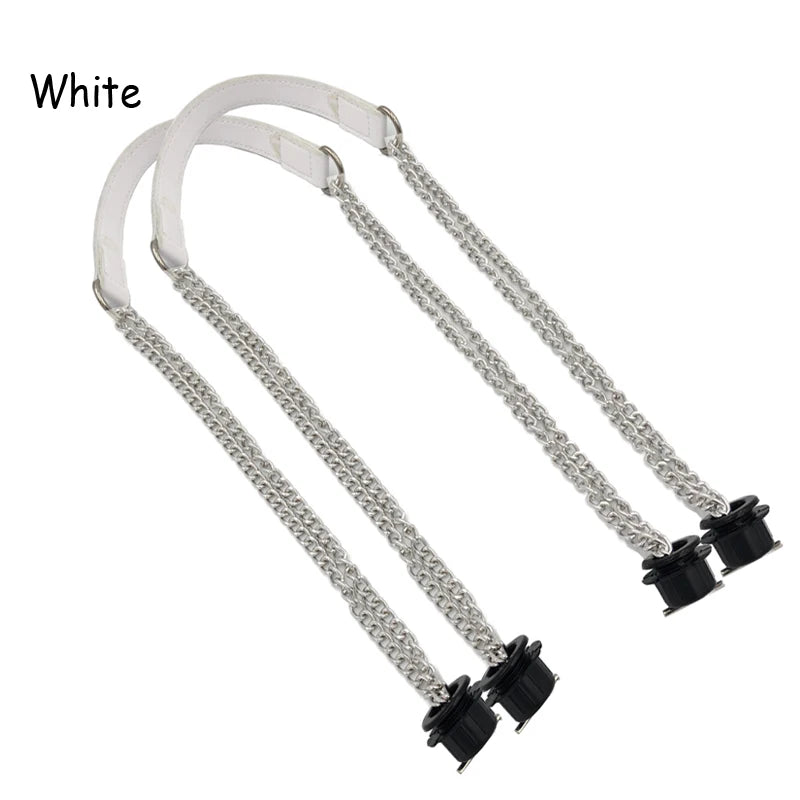 Flat Leather PU Chain Handle Silver Aluminum for O Bag