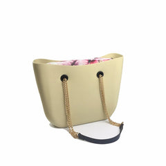 Flat Leather PU Chain Handle Silver Aluminum for O Bag
