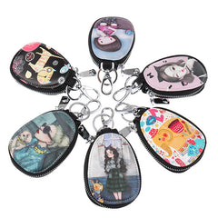 Cartoon Women Key Bag Girl Students Leather Key Wallets