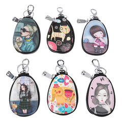 Cartoon Women Key Bag Girl Students Leather Key Wallets