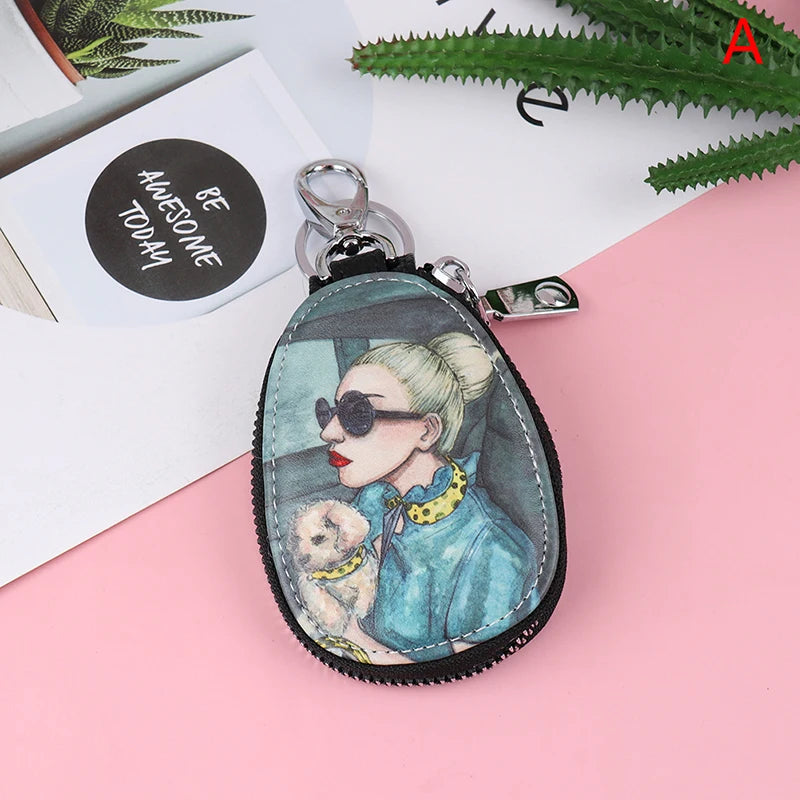 Cartoon Women Key Bag Girl Students Leather Key Wallets