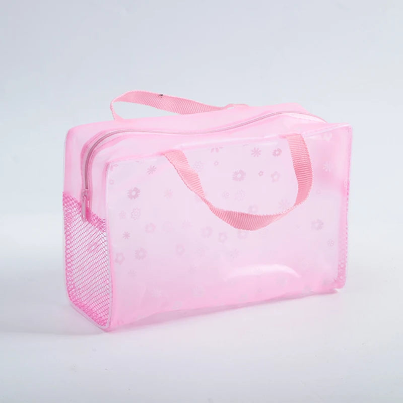 PVC Transparent Cosmetic Bag Clear Makeup Waterproof Zipper Beauty Case