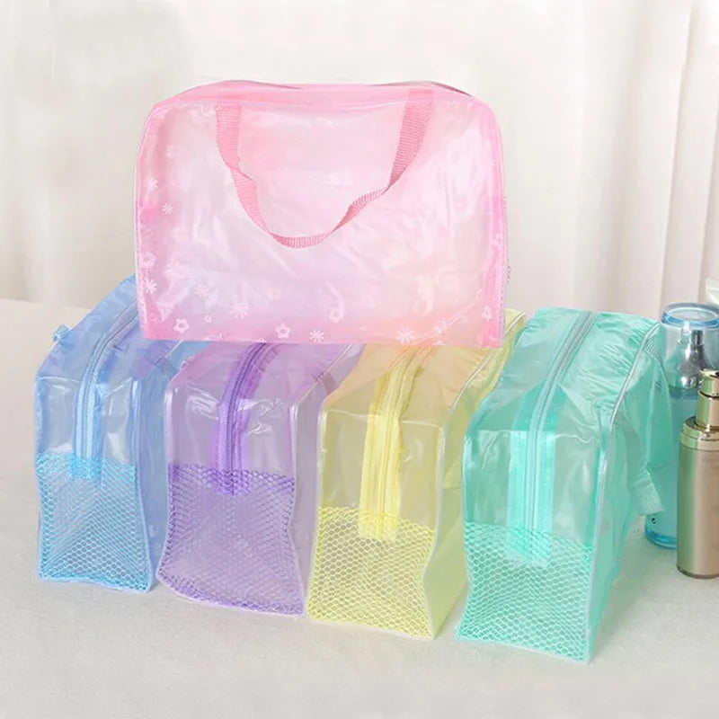 PVC Transparent Cosmetic Bag Clear Makeup Waterproof Zipper Beauty Case