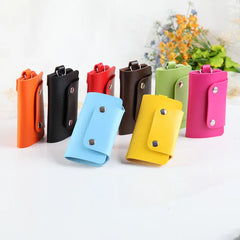 Portable Leather Key Holder Bag Car Keychain Unisex Wallet Cover