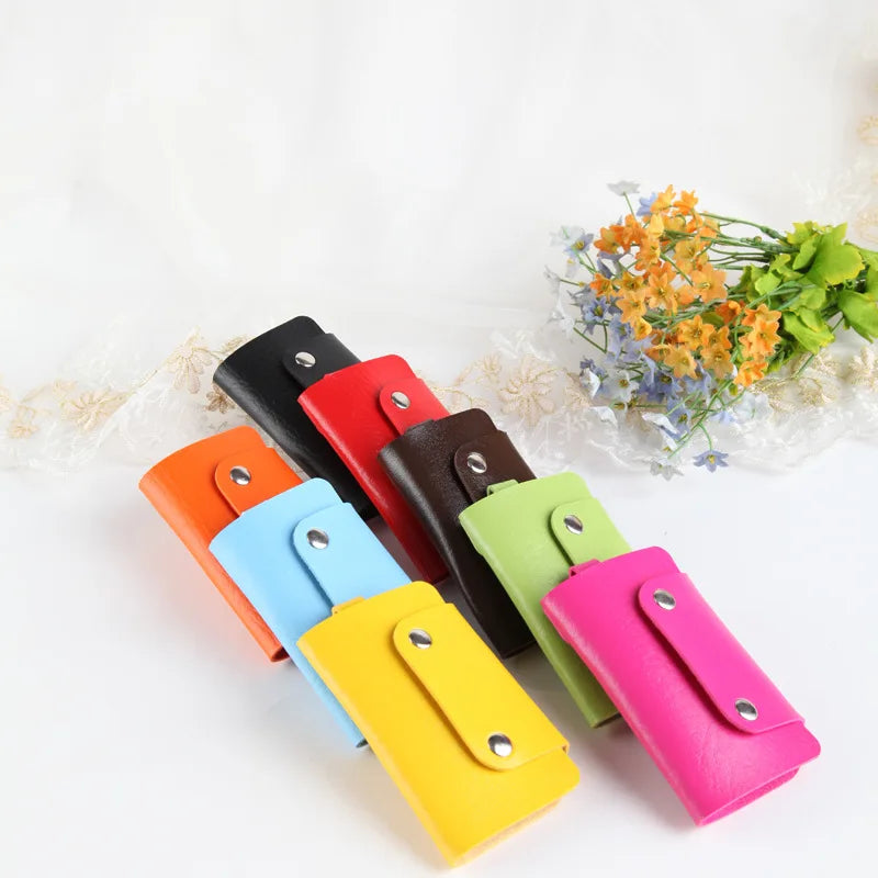 Portable Leather Keychain Holder Car Key Bag Unisex Wallet Cover Storage