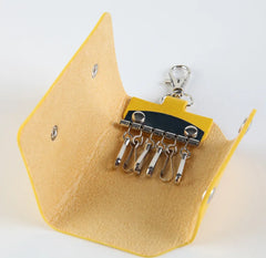 Portable Leather Key Holder Bag Car Keychain Unisex Wallet Cover