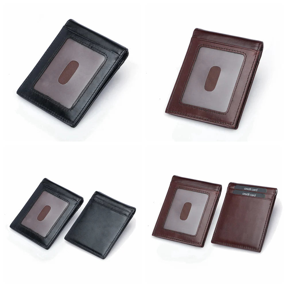 Men's Leather Wallet Slim Dollar Purse