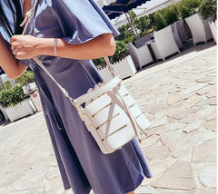 Drawstring Ground Bucket Shoulder Bag Multi-Function Handbag