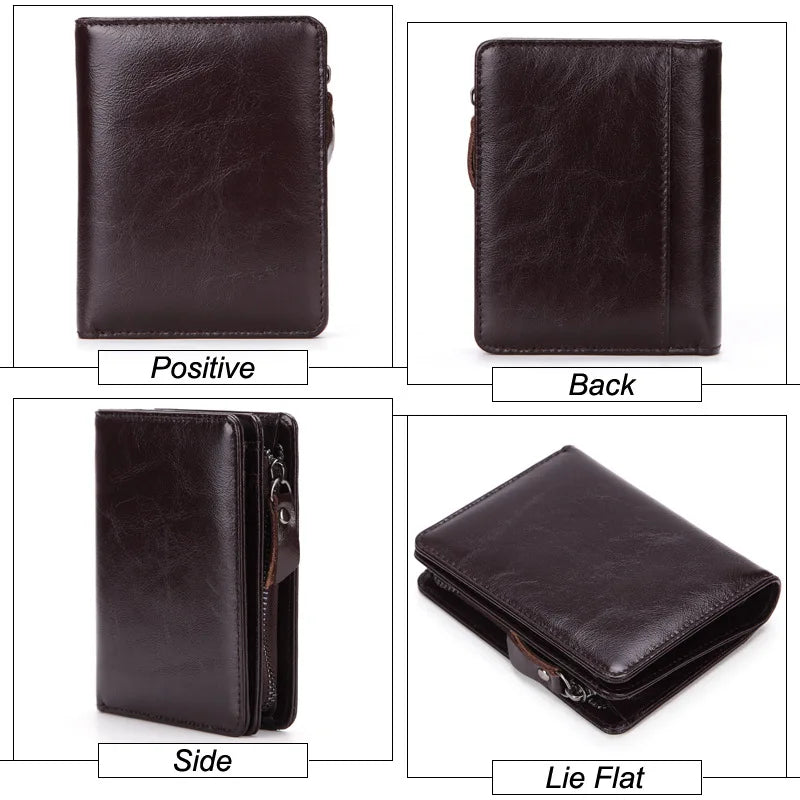 Cow Leather Short Wallet Business Men's Wallets High Quality