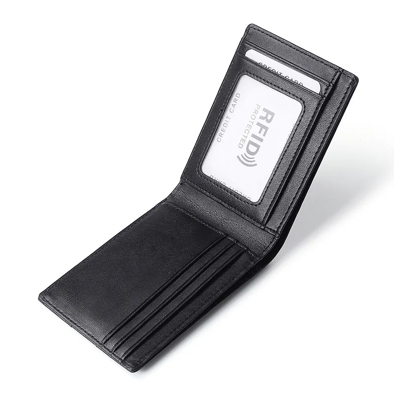 Real Cowhide Men's Wallet Short Walet Portefeuille Homme