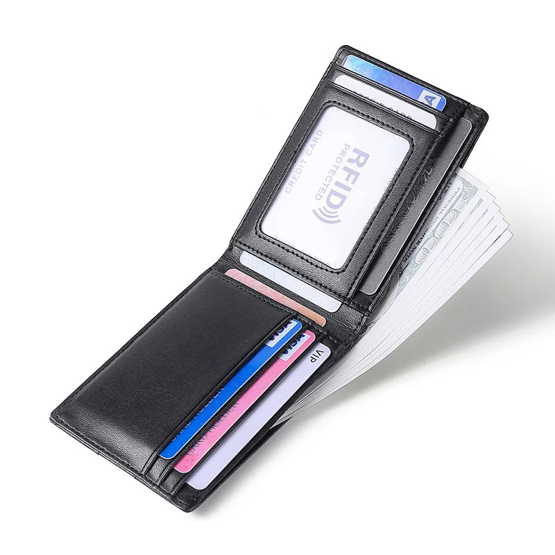 Real Cowhide Men's Wallet Short Walet Portefeuille Homme