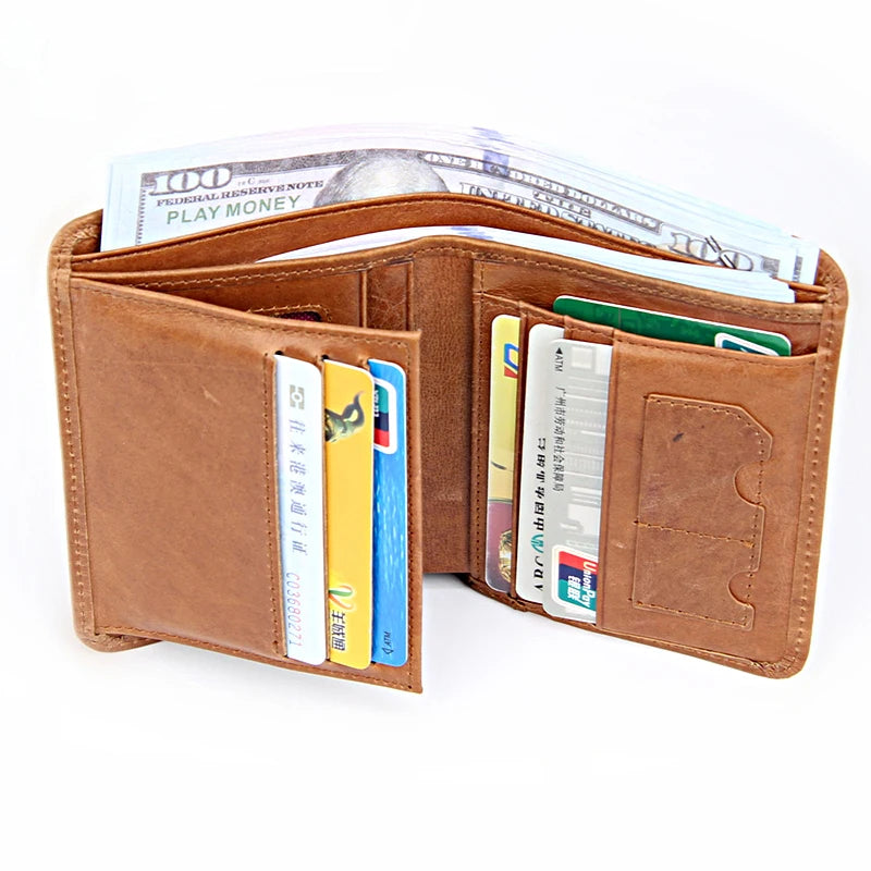 Masonic Leather Men Wallets with Emblem Design