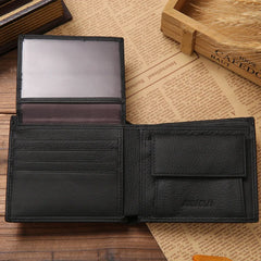 Men's Real Cowhide Leather Wallet Short Portefeuille Homme