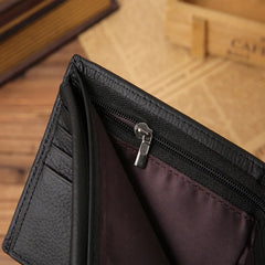 Men's Real Cowhide Leather Wallet Short Portefeuille Homme