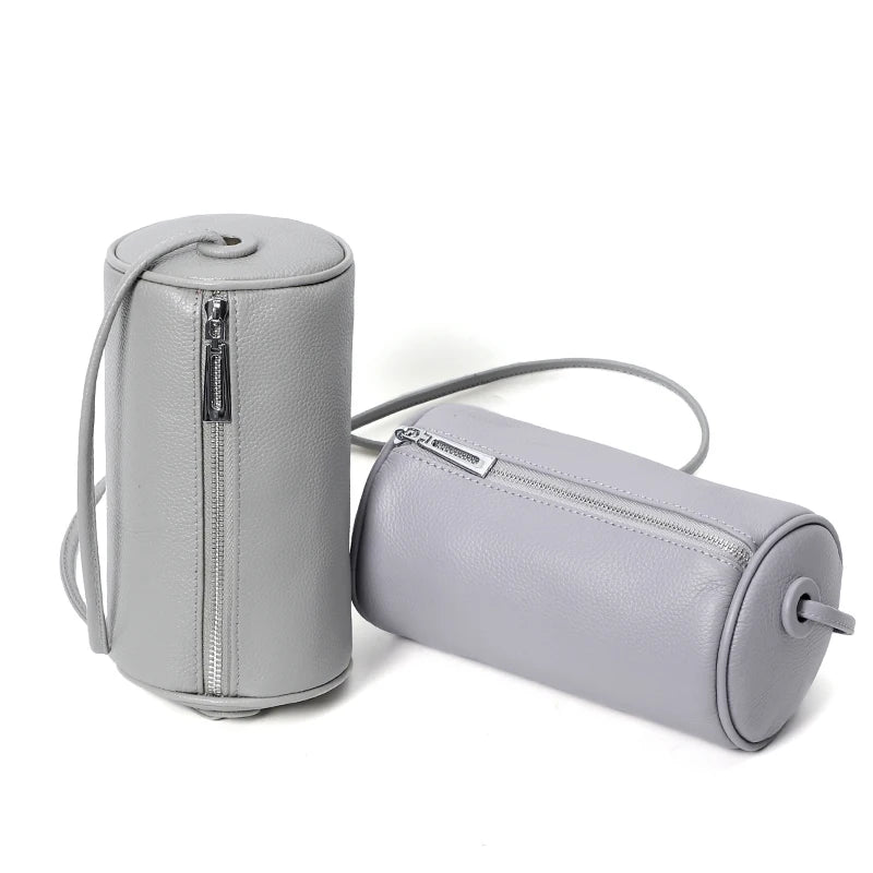 Leather Round Crossbody Bag Women Mini Shoulder Bags