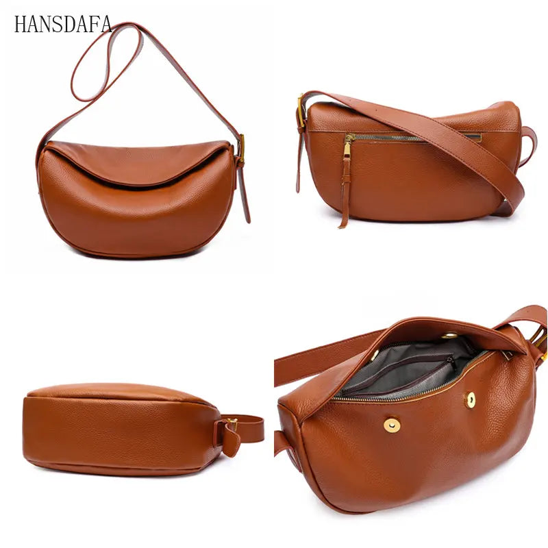 Genuine Leather Shoulder Bag Women Handbag Designers Cowhide Messenger Bag