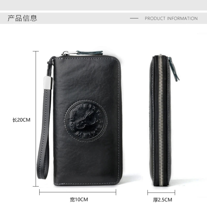 RFID Anti-theft Leather Men's Wallet Clutch Bag