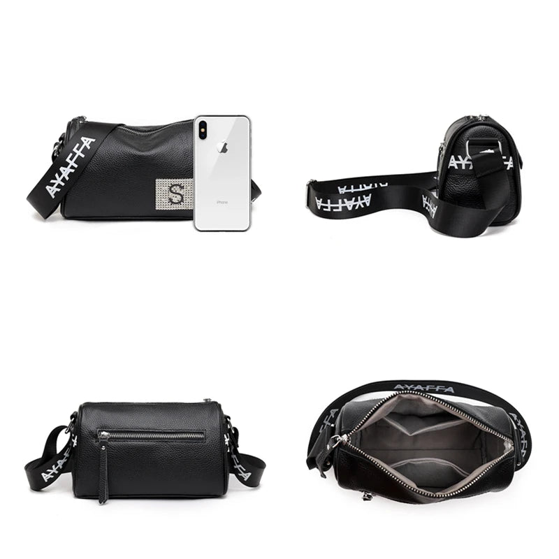 High Soft Leather Women Handbags Cowhide Female Shoulder Bag