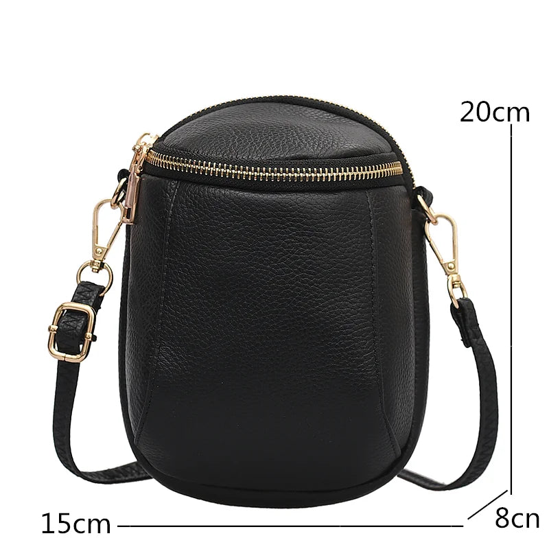 100% Leather Women Shoulder Bags Lady Mobile phone bag Cowhide Women Handbags Mi