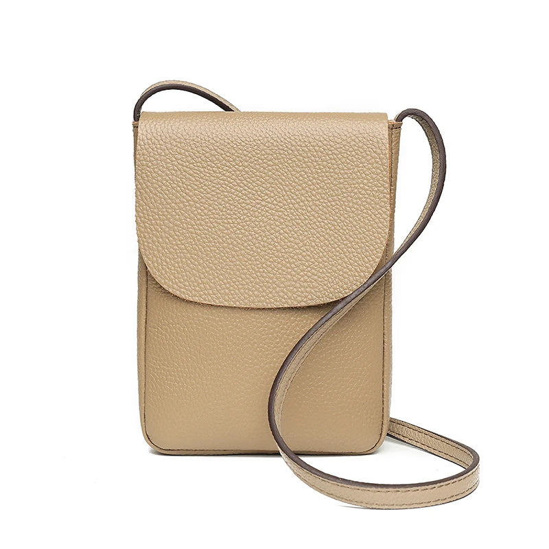 100% Leather Women's Casual Phone Crossbody Messenger Bag