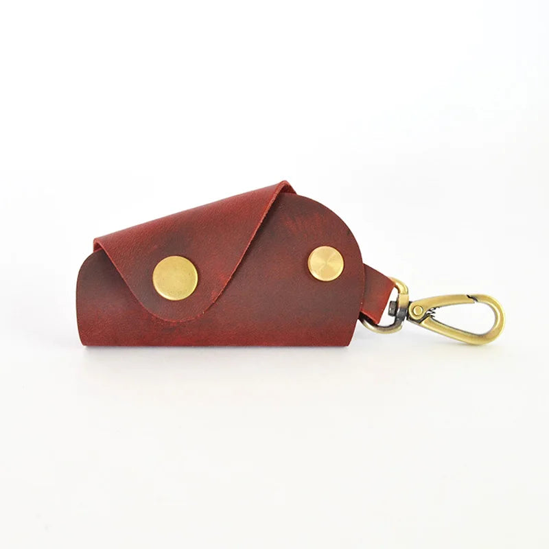 100% Leather Mini Housekeeper Key Holder Retro Car Leather Keychain